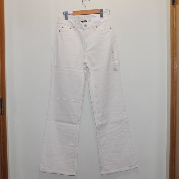 Aeropostale High-Rise Wide Leg Women Corduroy Pants White - Picture 1 of 4